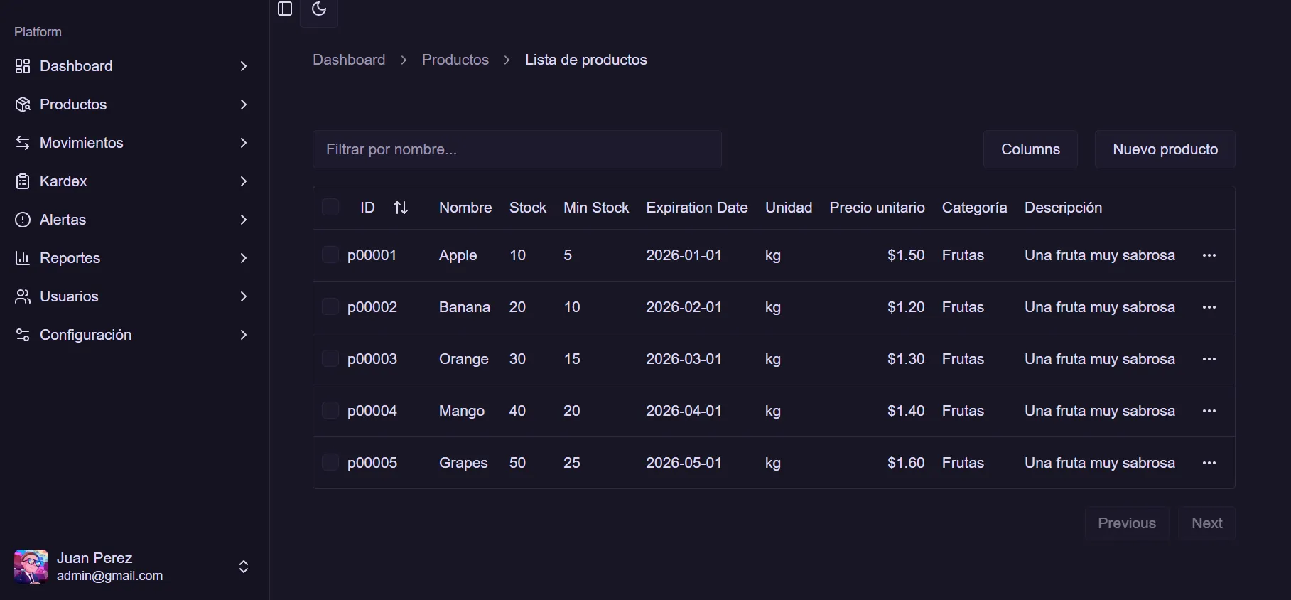 Sistema de gestion Kardex image 2