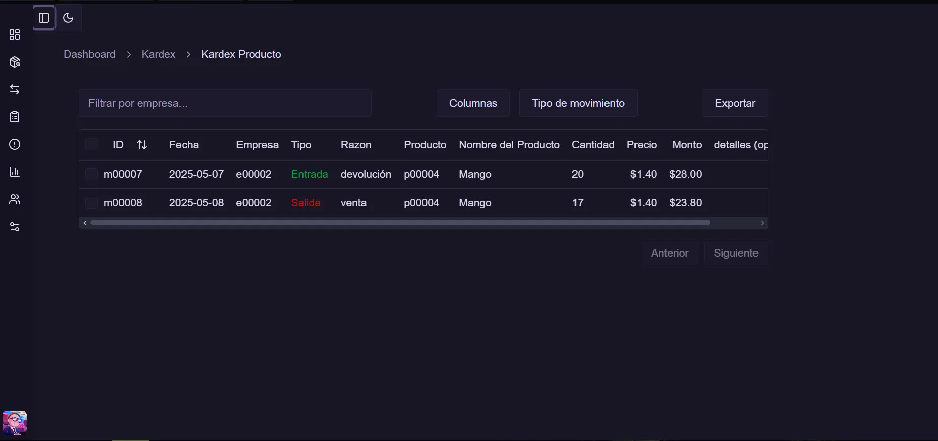 Sistema de gestion Kardex image 3